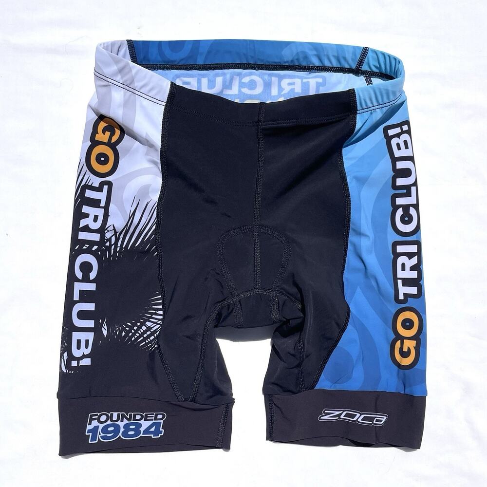 Zoca Tri Club San Diego Shorts Womens Small Blue Triathlon